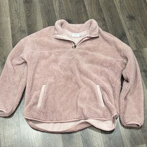 Cozy Pink Sherpa Pullover